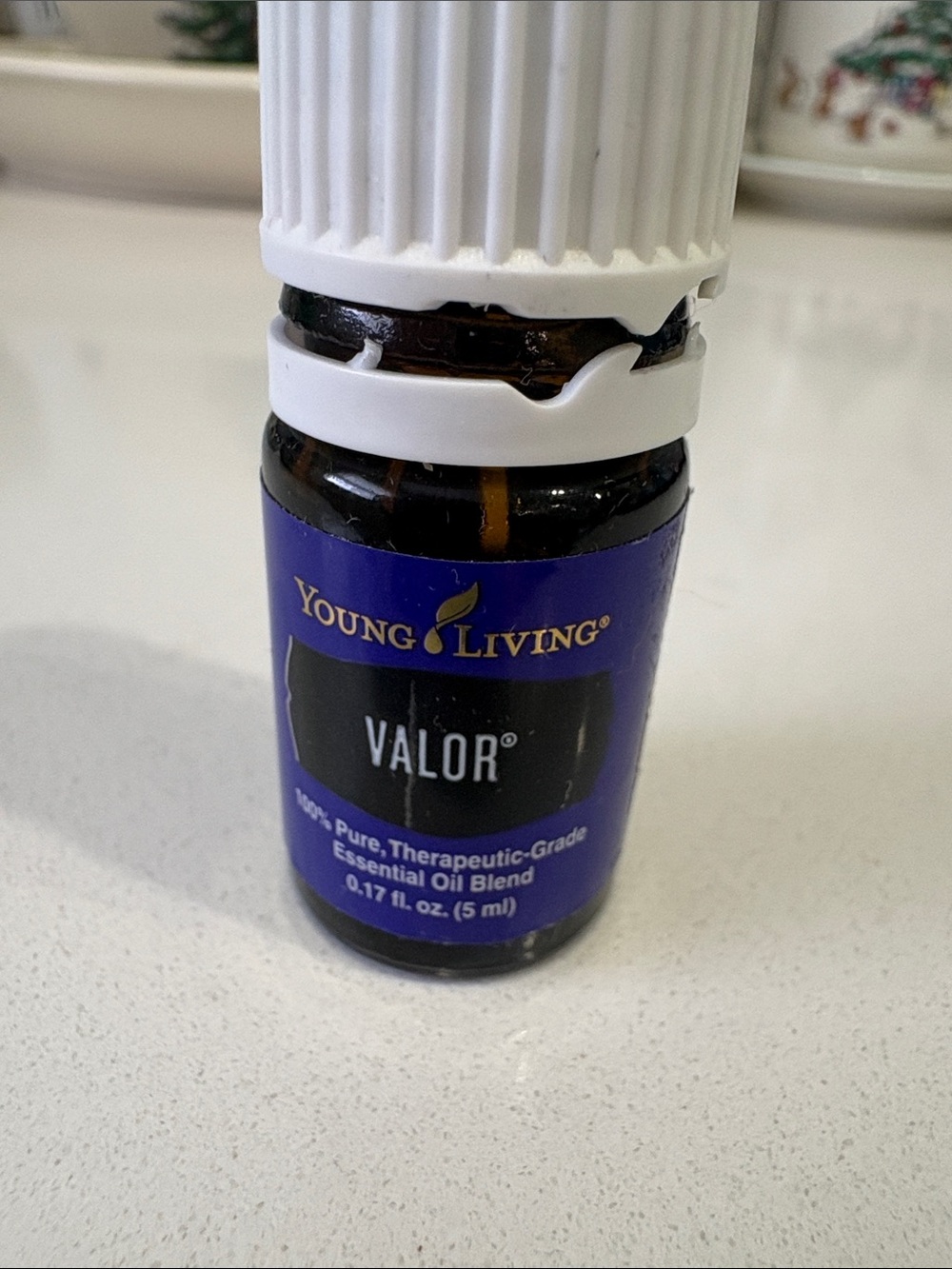 Young Living Valor Essential Oil Bottle - Purple and White